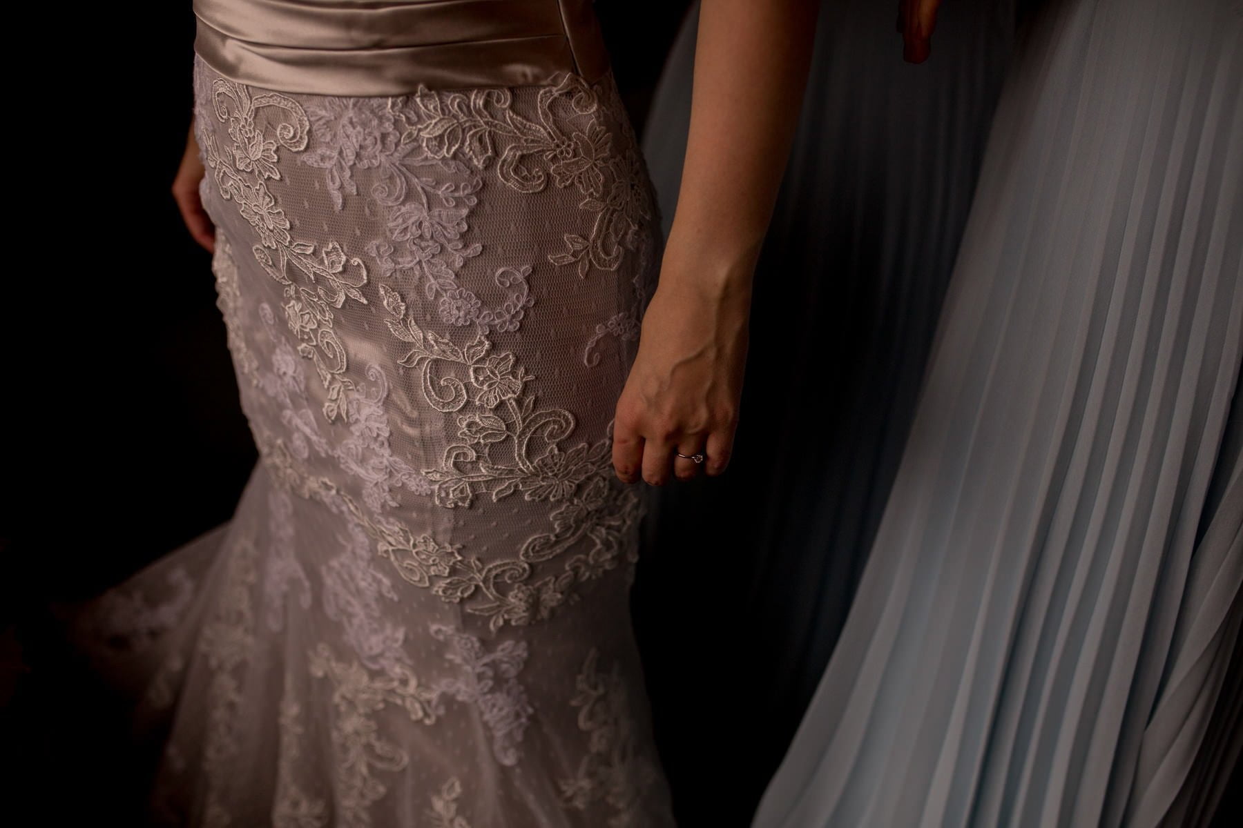 lace wedding gown documentary wedding photographer york