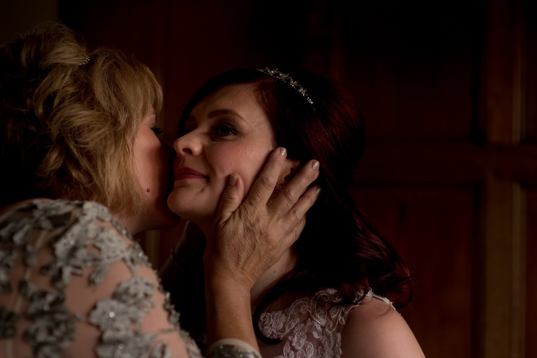 mum kissing bride york wedding photographer