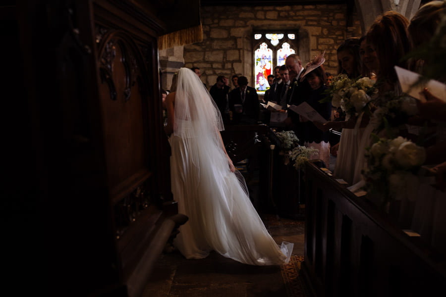 bride in church yorkshire wedding photographer