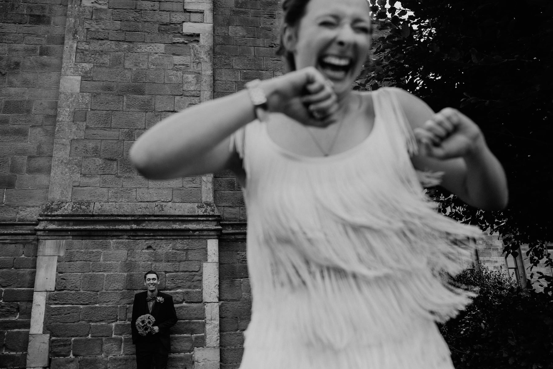 fringed wedding dress yorkshire wedding photographer