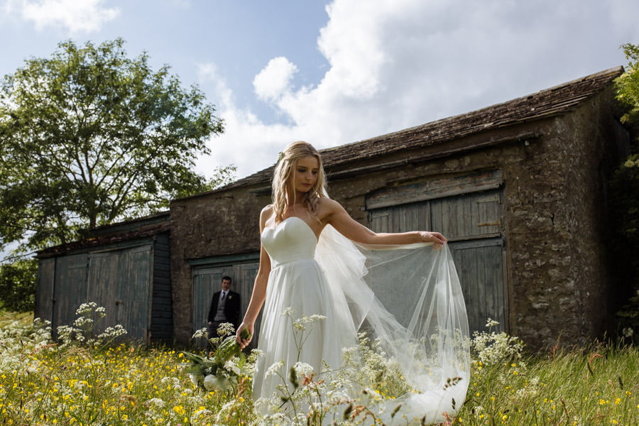 wild flowers and barn wedding modern wedding photographer harrogate