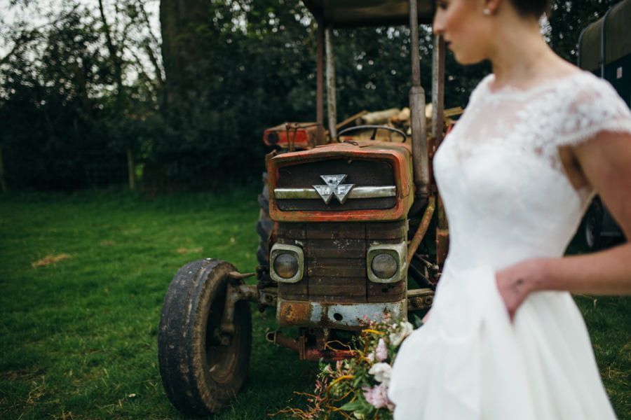 rustic wedding with tractor ripon harrogate york
