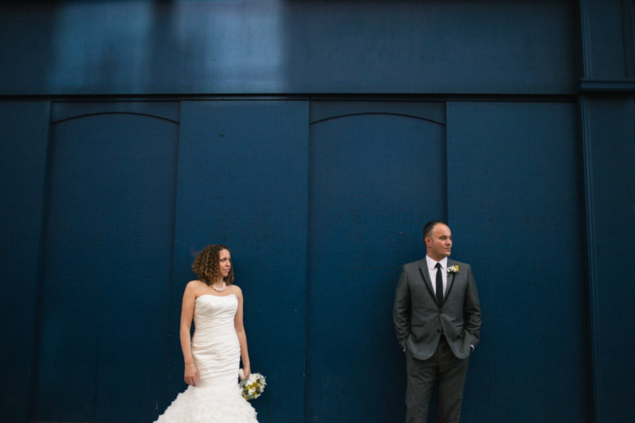Bride and groom modern wedding