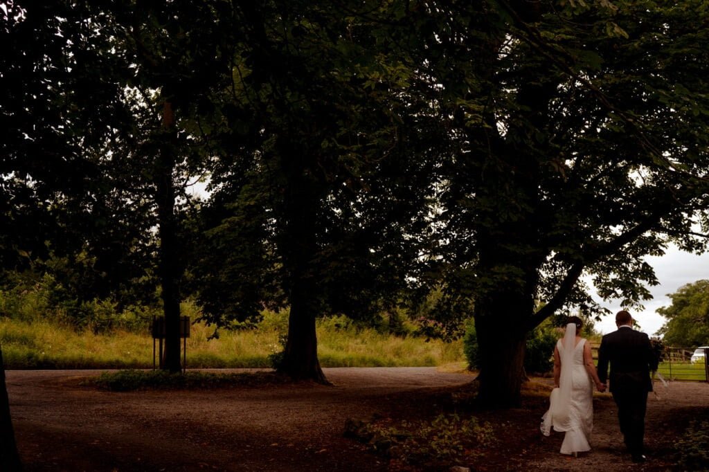 bride at lodge farm wedding venue cundall