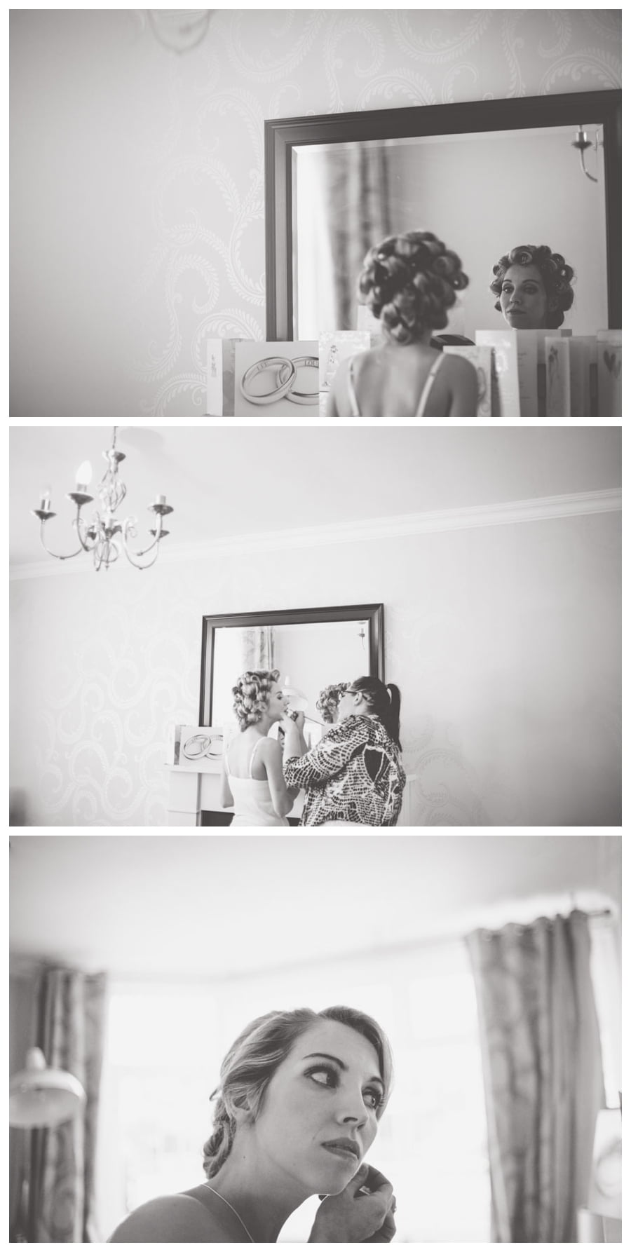 Bridal getting ready at home. Toast of Leeds wedding Photography