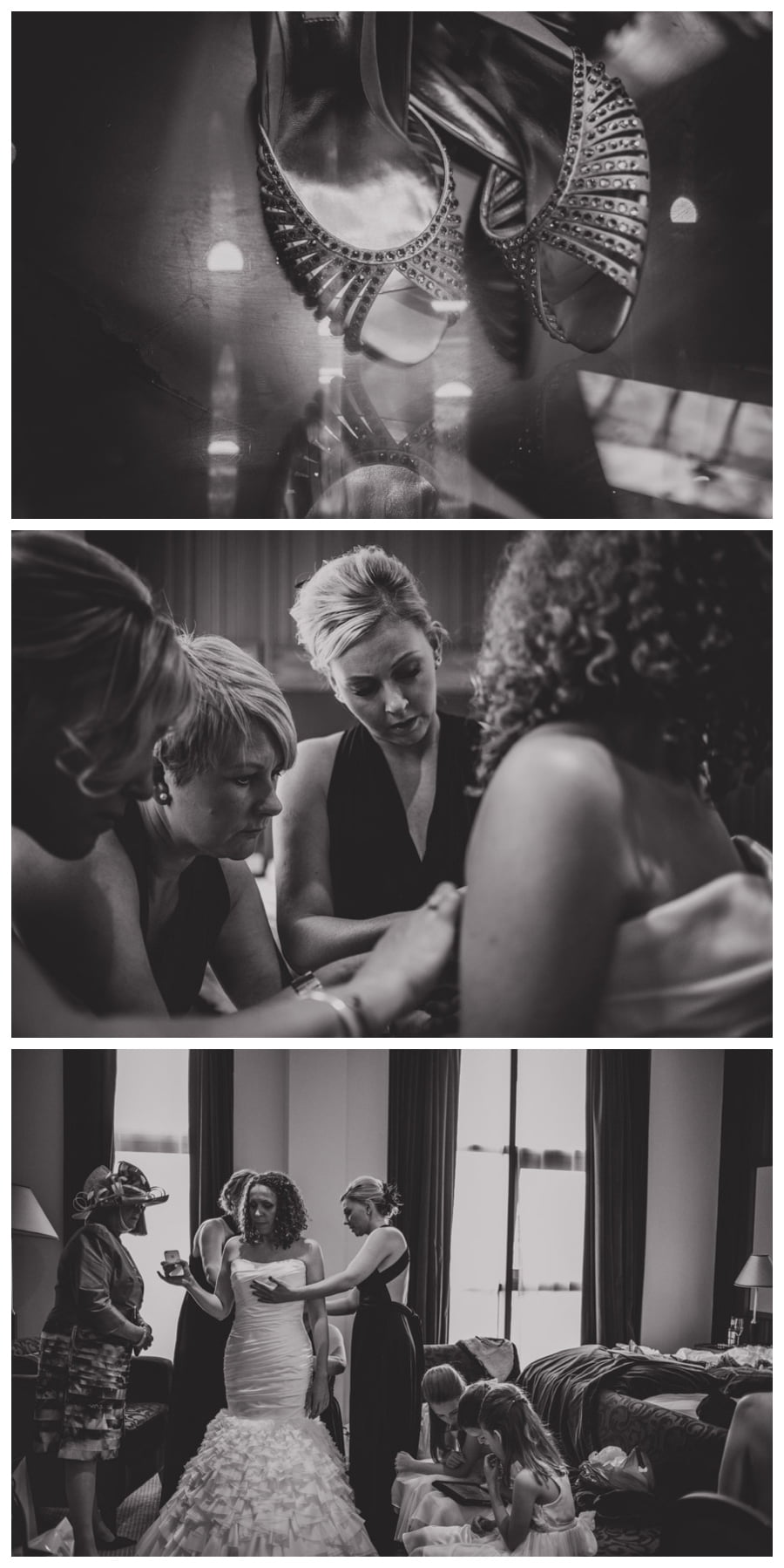 Bride getting ready at Malmaison, Leeds