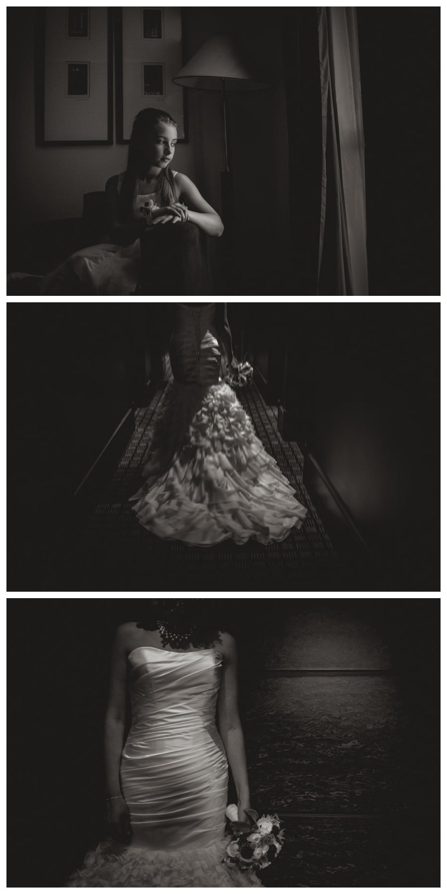 Bride in fishtail dress at Malmaison, Leeds