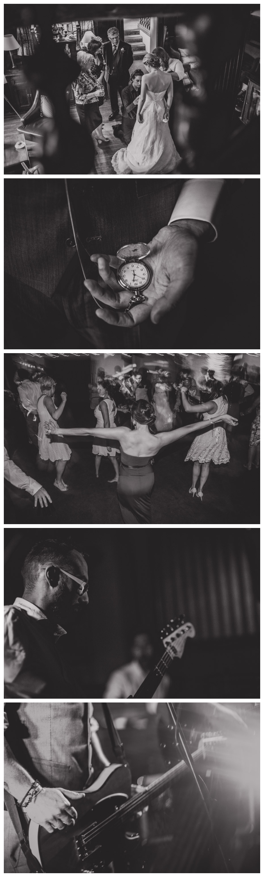 Bridesmaids dancing, pocket watch and musicians at weddings