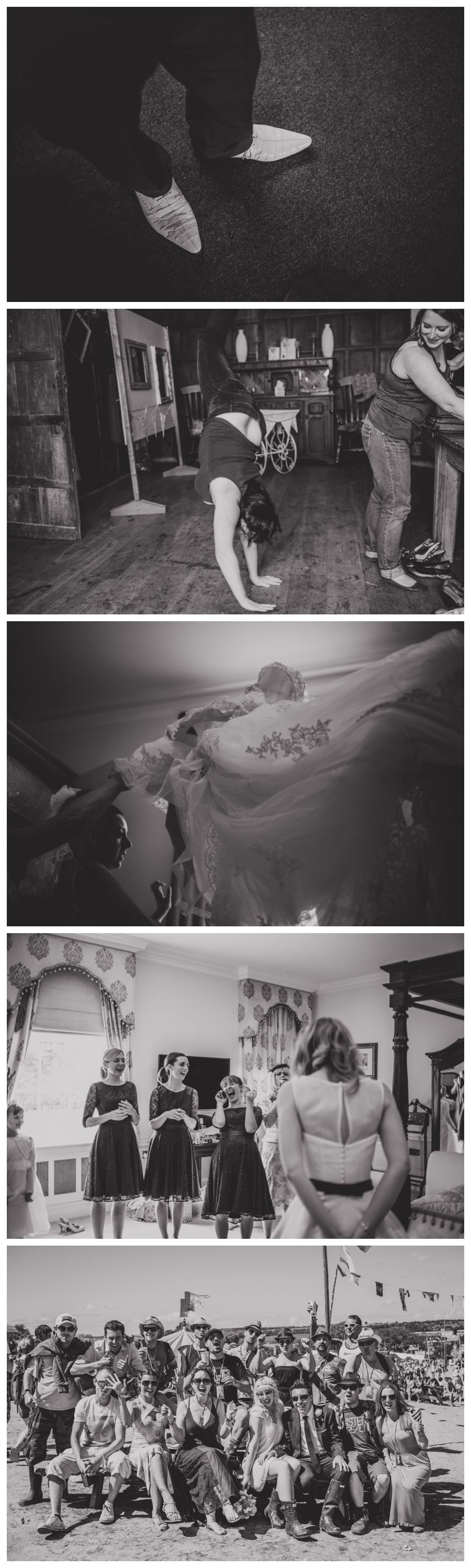 Grooms white shoes, bridesmaids and Glastonbury WEdding