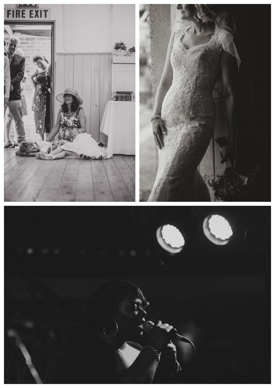 Kids at wedding, bride and singer