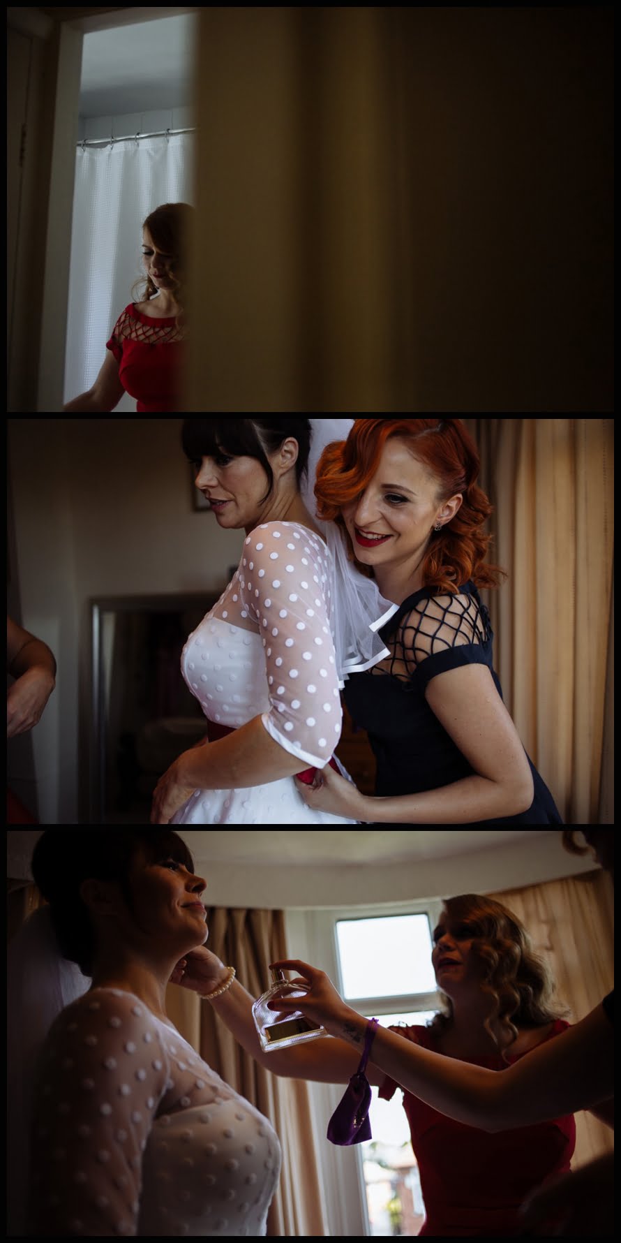 bride, perfume, polka dot, wedding, photography