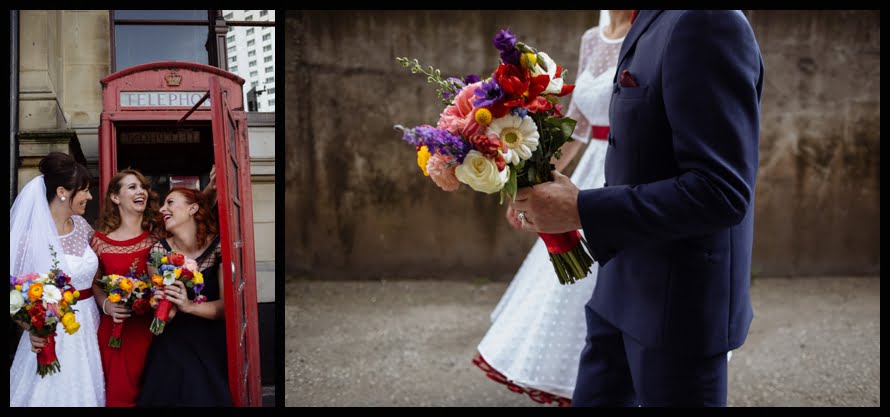 retro, telephone box, vintage, wedding, bridesmaids, wedding, photography