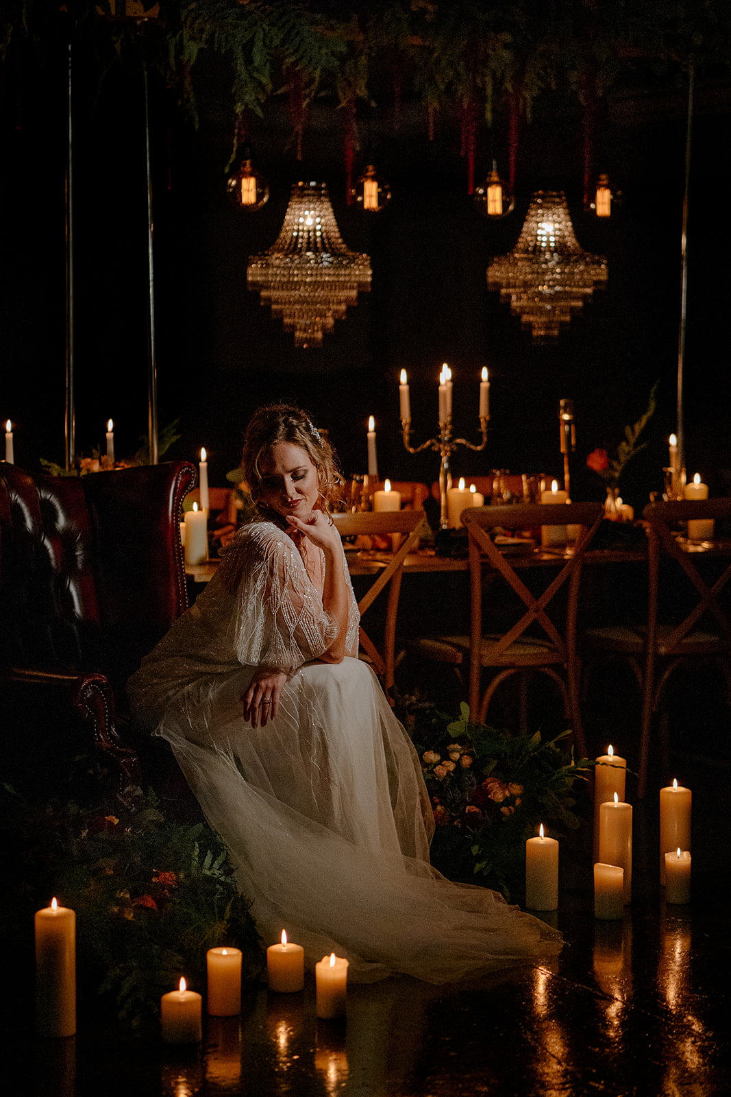 Candlelight wedding styling. 