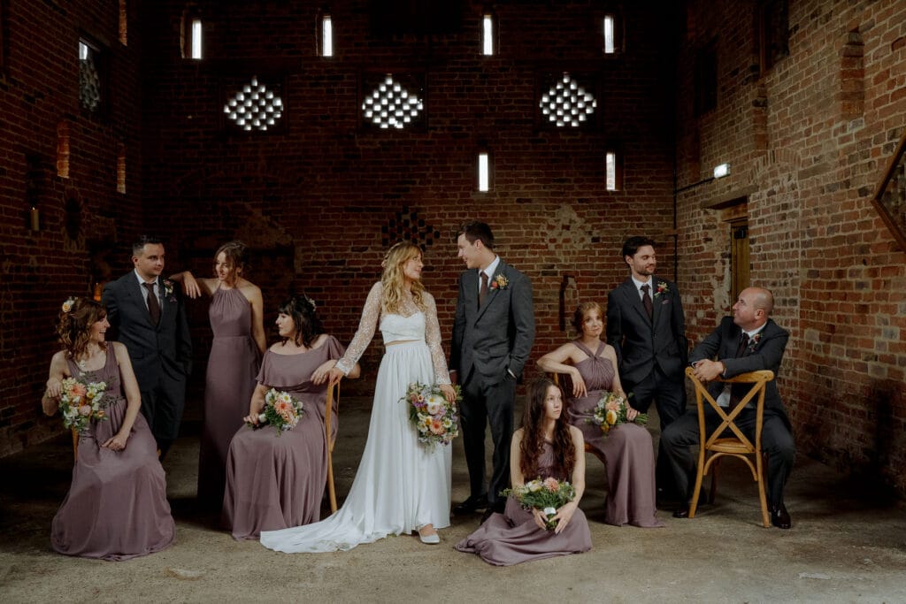wedding party at lodge farm wedding venue cundall