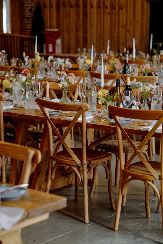 wedding furniture and decor at lodge farm wedding venue cundall