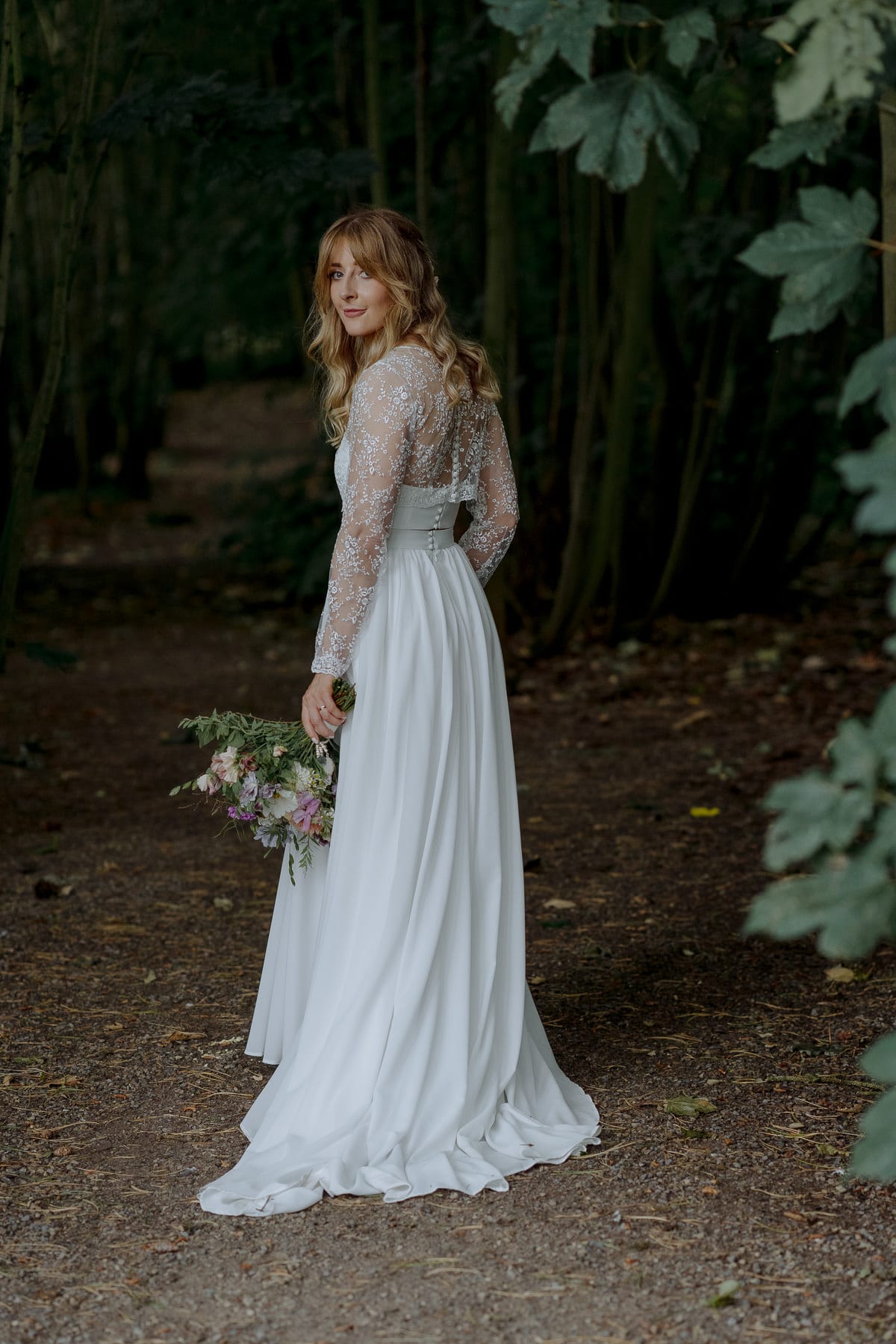 bride at lodge farm wedding venue cundall