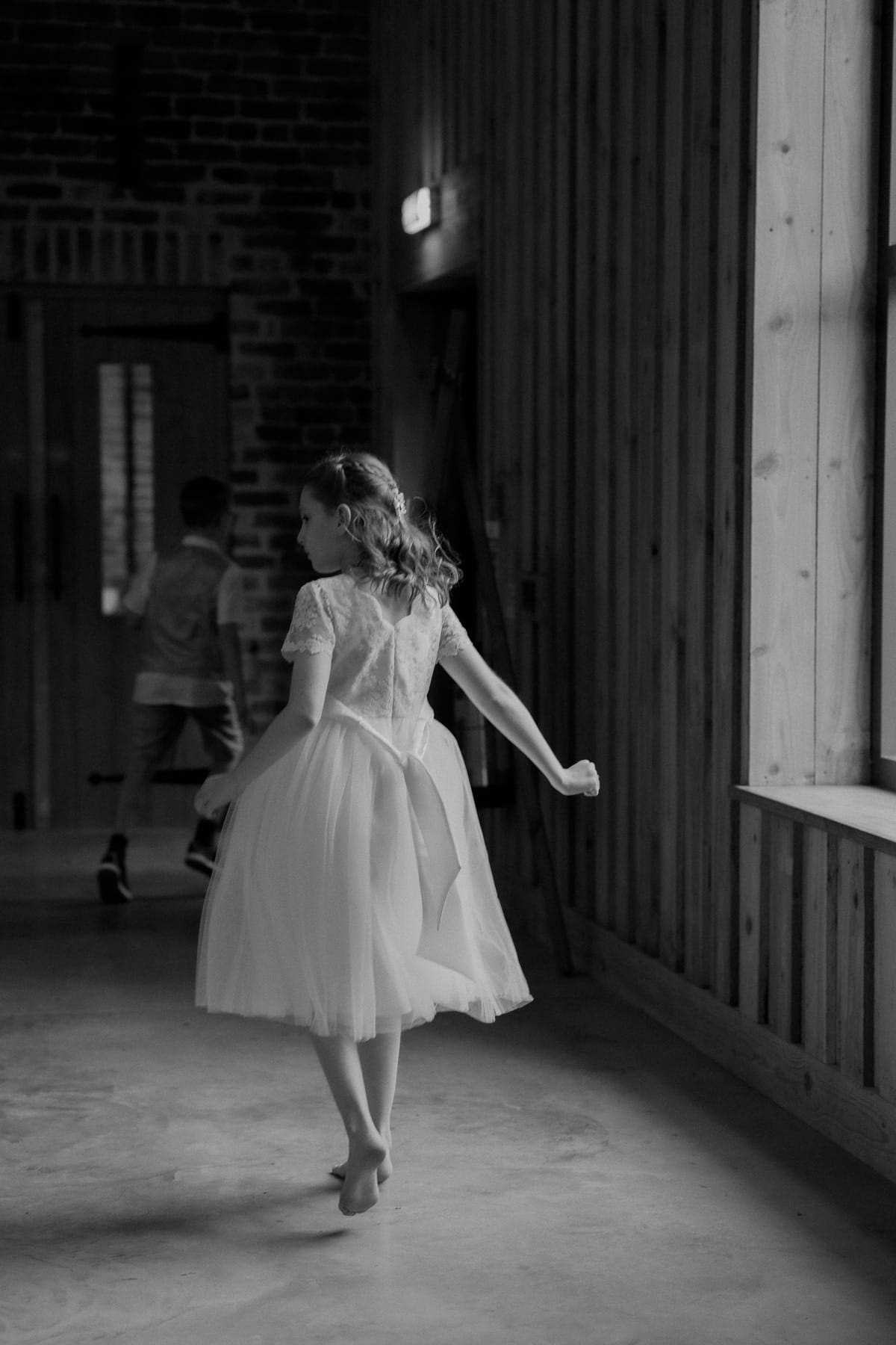 bridesmaid at lodge farm wedding venue cundall