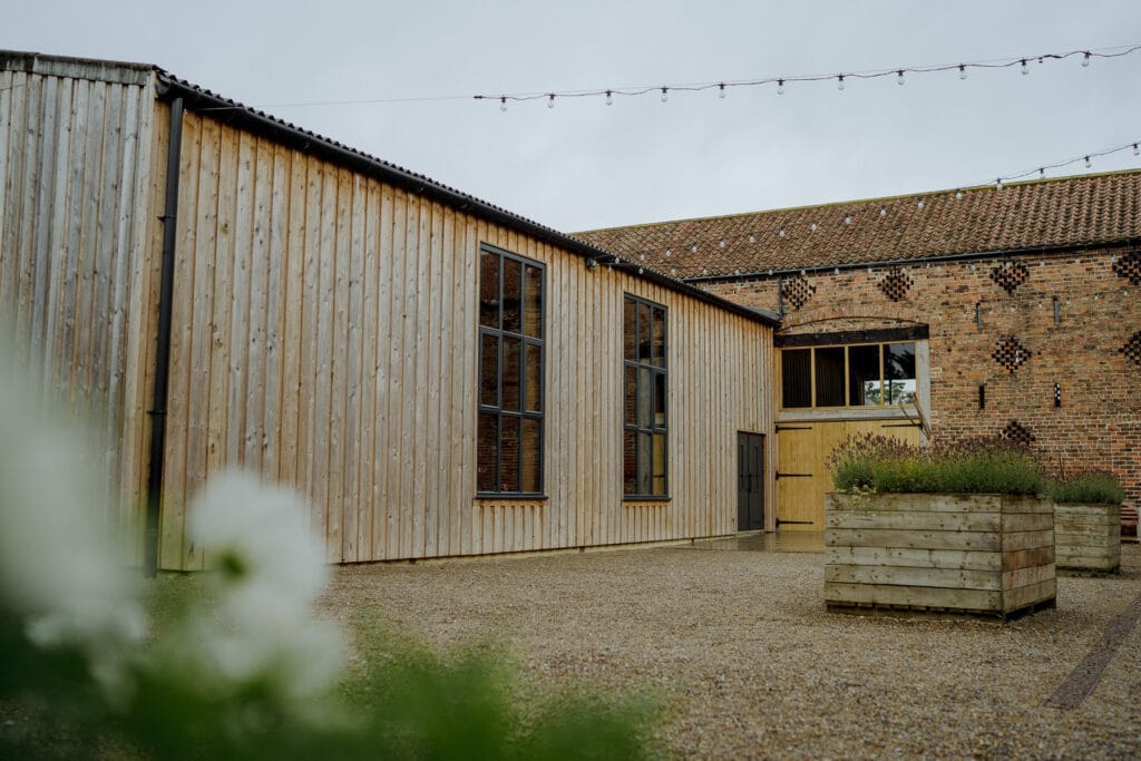 the Grain barn at Lodge farm wedding venue cundall